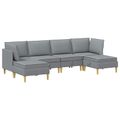 vidaXL Modulárny pohovkový set s úložným priestorom 6 pcs Svetlosivá