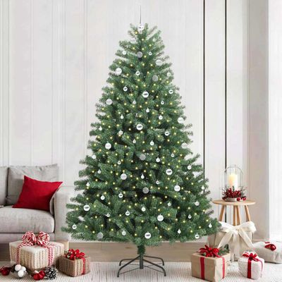 vidaXL Umelý Sklápací Vianočný Stromček Zelená 240 cm PVC a kov