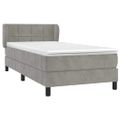 vidaXL Posteľný rám boxsping s matracom bledosivý 80x200 cm zamat