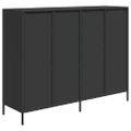 vidaXL Komoda čierna 135x39x103,5 cm, oceľ valcovaná za studena