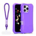 Obal Safepop s popruhom pre iPhone 16 Pro 6,3" fialový