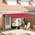 vidaXL Sklopná markíza Červená 400 × 350 cm Polyester