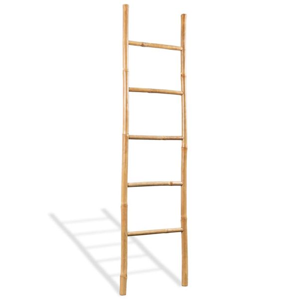 vidaXL Rebrík na uteráky s 5 priečkami, bambus, 150 cm