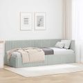 vidaXL Rohový rám postele Svetlosivá 80 cm x 200 cm Zamat