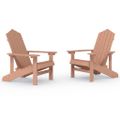 vidaXL Záhradné stoličky Adirondack 2 ks HDPE hnedé
