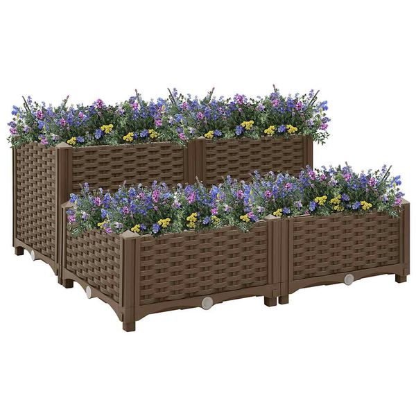 vidaXL Vyvýšený záhon 80x80x38 cm polypropylén