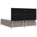 vidaXL LED box s pružinami Sivohnedá 200 x 200 cm látka