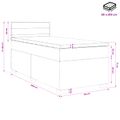 vidaXL Posteľ s boxspringom a matracom a LED Svetlosivá 80 x 200 cm