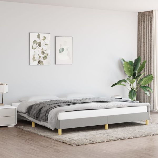 vidaXL Posteľ bez matraca bledosivá 200x200 cm látka