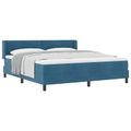 vidaXL Posteľ s pružinovým rámom Tmavomodrá 200 x 180 cm Zamat