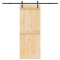 vidaXL Posuvné dvere NARVIK Prírodná a čierna 80 x 210 cm (213,5 cm)