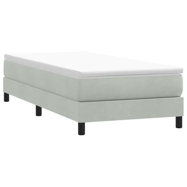 vidaXL Box Spring Posteľ bez matraca Svetlosivá 90x210 cm Zamat
