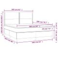 vidaXL Posteľ boxsping s matracom a LED bledosivá 160x200 cm zamat