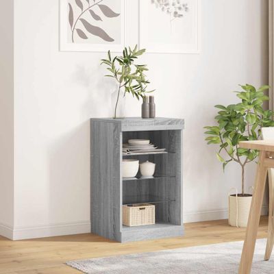 vidaXL Komoda s LED svetlami sivá sonoma 41x37x67 cm