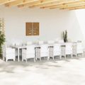 vidaXL Záhradný stôl Biela 400 x 100 x 73 cm polyratan
