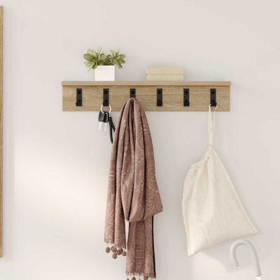 vidaXL Vešiak na stenu Sonoma dub 60 x 10,5 x 10,5 cm Kompozitné drevo