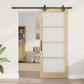 vidaXL Posuvné dvere ORKDAL 86 x 211 cm Prírodná a čierna