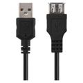 Kábel USB 2.0 A/M – A/F 2m, čierny, EMOS S70201