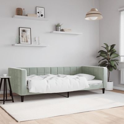 vidaXL Denná posteľ bledosivá 90x200 cm zamat