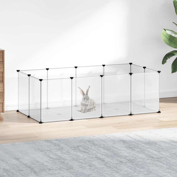 vidaXL Klietka pre malé zvieratá priehľadná 144x74x46,5 cm PP a oceľ