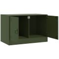 vidaXL TV skrinky 2 ks olivovozelené 67x39x44 cm oceľ