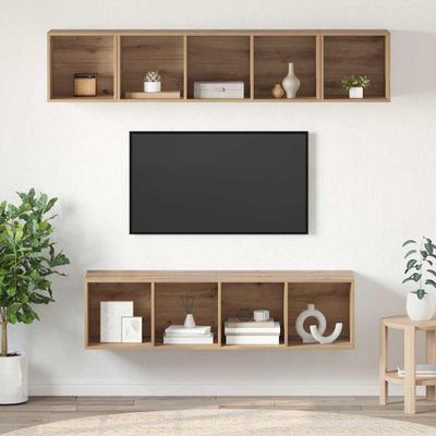 vidaXL Zostava TV skriniek 4 pcs Remeselný dub Kompozitné drevo