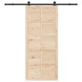 vidaXL Posuvné dvere 80 x 208 cm Borovicový masív Prírodná
