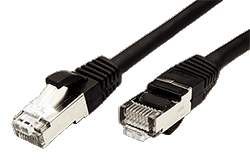 S/FTP patchkabel kat. 6, LSOH, 0,5m, černý