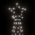 vidaXL Vianočný stromček s hrotom, 200 studených bielych LED 180 cm