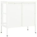 vidaXL Komoda biela 70x35x70 cm oceľ a sklo
