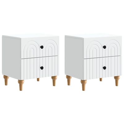 vidaXL Nočný stolík 2 pcs Biela 43 x 34,5 x 48 cm Kompozitné drevo