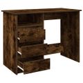 vidaXL Stôl dymový dub 102x50x75 cm kompozitné drevo