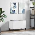 vidaXL Skrinka na platne lesklá biela 74,5x38x48 cm kompozitné drevo