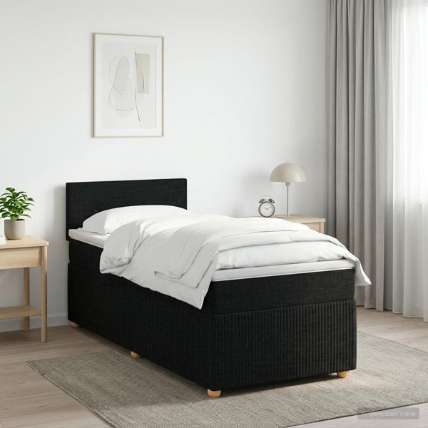 vidaXL Posteľ boxspring s matracom Čierna 100 x 200 cm Látka