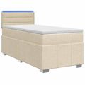 vidaXL Posteľ boxspring s matracom Krémová 100 x 200 cm Látka