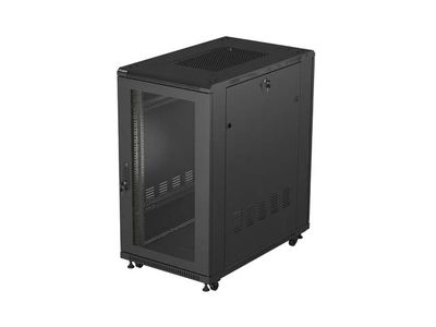 19'' Voľne stojúca racková skriňa 22U 600X1000 čierne perforované dvere lanberg (ploché balenie)