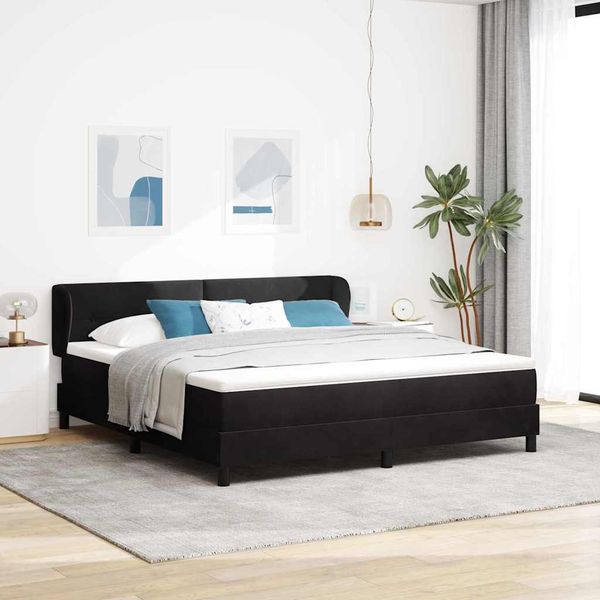 vidaXL Posteľ s pružinovým rámom Čierna 180 x 200 cm Zamat