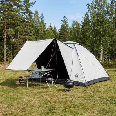 vidaXL Kempingový stan Biela s blackoutom 335 x 275 x 180 cm