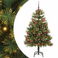 vidaXL Umelý vianočný stromček s pniškami Zelená 150 cm PVC a PE a kov