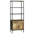 vidaXL Highboard Hnedá 70 x 35 x 180 cm Masívne mango drevo