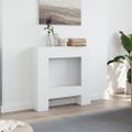 vidaXL Obloženie krbu biele 81x18x82 cm kompozitné drevo