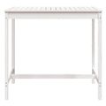 vidaXL Záhradný stolík biely 121x82,5x110 cm borovicový masív