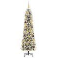 vidaXL Umelý vianočný stromček Biela 180 cm PVC, kov a plast