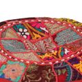 vidaXL Patchwork taburetka z bavlny okrúhla 40x20 cm červená