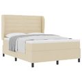 vidaXL Posteľ s pružinovým rámom s matracmi Krémová 140 x 190 cm látka