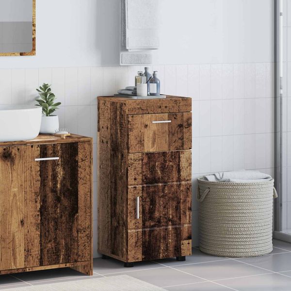 vidaXL Set kabinetov do kúpeľne TULUM Staré drevo 37 x 31,5 x 82 cm