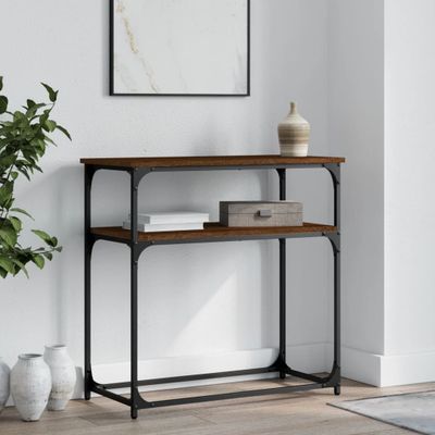 vidaXL Konzolový stolík hnedý dub 75x35,5x75 cm kompozitné drevo
