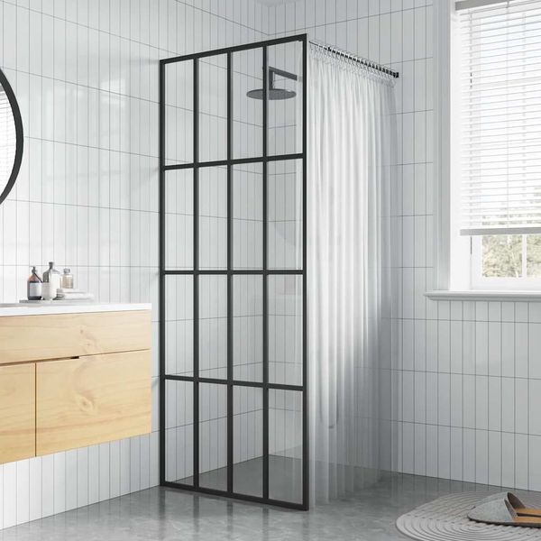 vidaXL Sprchová zástena walk-in, priehľadné tvrdené sklo 90x195 cm