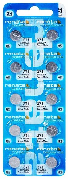 Renata 371 gombíková batéria 1,55V 9,5x2,1mm 10ks 4072
