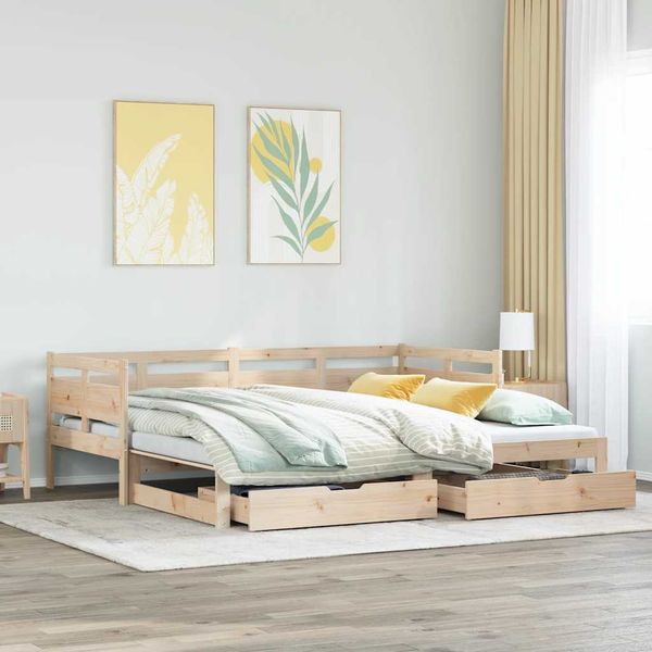 vidaXL Rozkladacia denná posteľ s matracmi bez matraca 90x190 cm